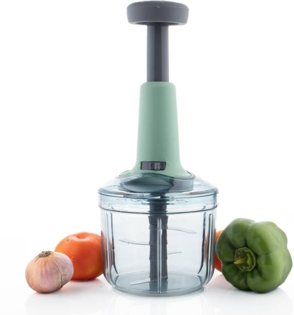 MAGICSPOON Chopper, Push Chopper, Vegetable Cutter, Vegetable Chopper (Teal,900ml,4 Blades) Vegetable & Fruit Chopper