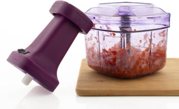 MAGICSPOON Chopper, Push Chopper, Onion Chopper, Vegetable Cutter (4 Blades,1000ml, Purple) Vegetable & Fruit Chopper