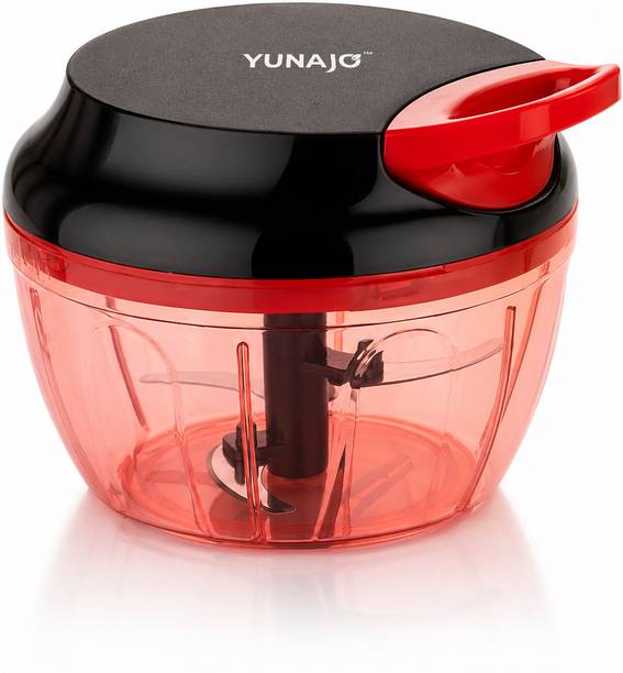 YUNAJO Premium Manual Vegetable Chopper Quick Pull Cord Mechanism (550ML,Red,Pack of 1) Vegetable & Fruit Chopper