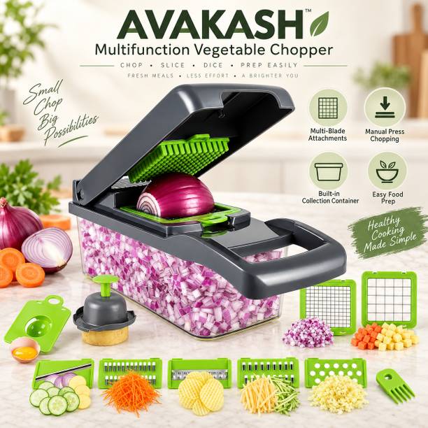 AVAKASH AVAKASH 14 in 1 Multifunction Vegetable Chopper Cutter Slicer Dicer Grater आलू