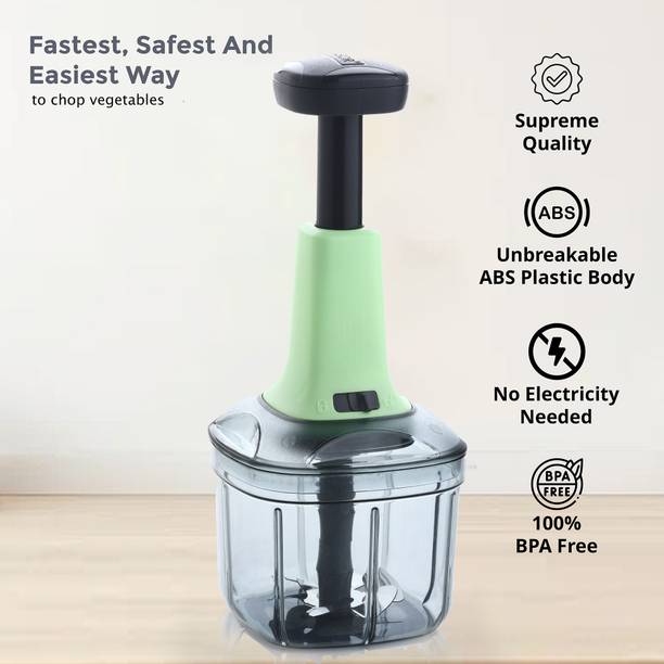 VEKSOR EffortlessSlice 900ml Push Chopper: Dual-Blade Vegetable & Fruit Chopper