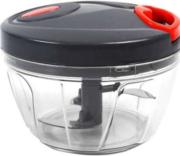 ANKAN AND MITRA by NA 888-1 Manual String Pull & Stainless Steel Blades, 500ml Transparent Portable Vegetable & Fruit Chopper