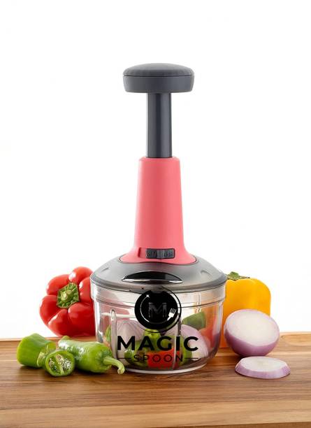 MAGICSPOON Chopper, Onion Chopper, Vegetable Chopper, Onion Cutter (Pink,900 ml,4 Blades) सब्जी और फल