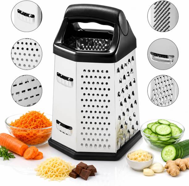 OnisHomes 6-Sided Stainless Steel Grater for Vegetables, Fruits, Chocolate Cheese Shredder Vegetable & Fruit Grater & Slicer