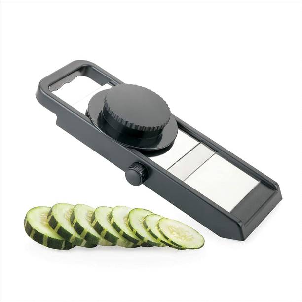 NOHUNT Adjustable Slicer with Variable Thickness Knob | Ideal for Potato, Onion, Carrots | Potato Chips Slicer | Onion Slicer with Stainless Steel Blade and Safety Holder|Vegetable Slicer Machine|Slicer for Kitchen Multipurpose Slicer Potato Onion Slicer |Vegetable Chopper Tomato Onion Potato Cabbage Cutter Chip French Fry Cutter Vegetable & Fruit Slicer