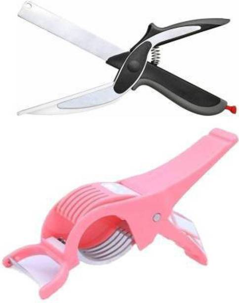 winger combo of pink veg cutter and clever cutter smart cutter pack of 2 (pink , black) Vegetable & Fruit Slicer (2 veg cutter) Vegetable & Fruit Slicer