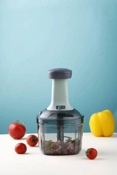 OFFYX by Offyx Square Push Chopper Hand Push Chopper 900 ML with 4 Stainless Steel Blades Vegetable & Fruit Chopper