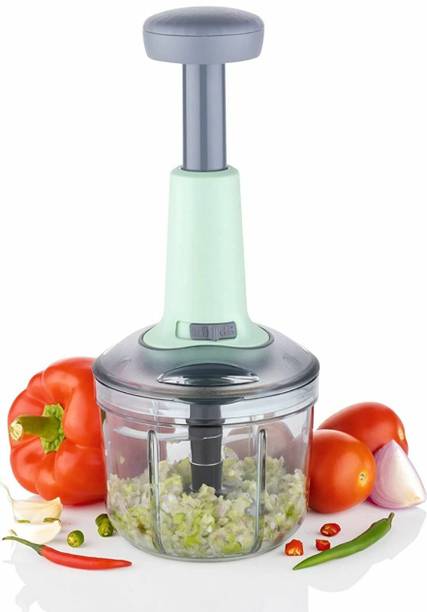 KHODAL ENTERPRISE Hand Push Chopper 650 ML with 4 Stainless Steel Blades Vegetable & Fruit Chopper सब्जी और फल
