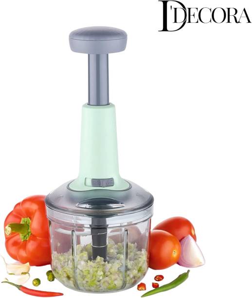 DDecora New Big size Hand Push 900 ML with 4 Stainless Steel Blades Vegetable & Fruit Chopper