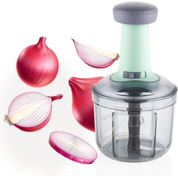 Flipkart SmartBuy GREEN Push Chopper 900ml Steel Blade Hand Press Vegetables Chopper Kitchen Vegetable & Fruit Chopper