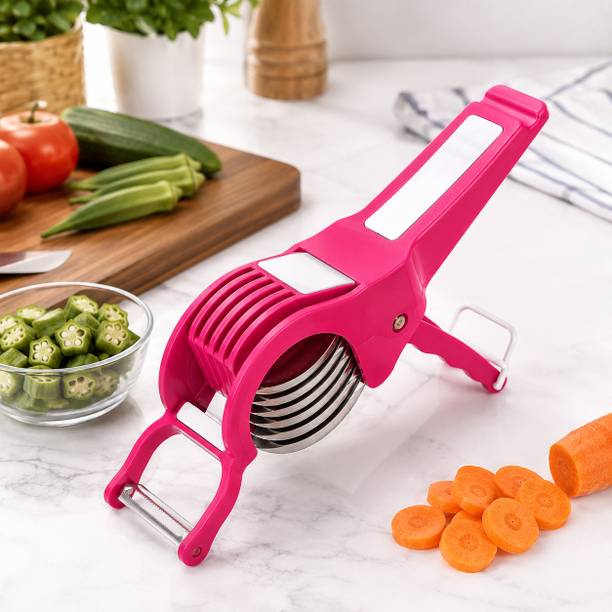 VISO by Visomart 2 in 1 Vegetable & Fruit Multi Cutter & Peeler, Salad Cutter, 5 Blade Vegetable & Fruit Slicer