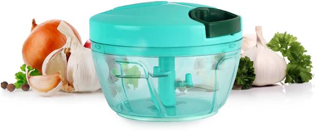 cello Multi Utility Magic Hand Chopper M | Stainless Steel Blade | 450 ml | Green सब्जी और फल
