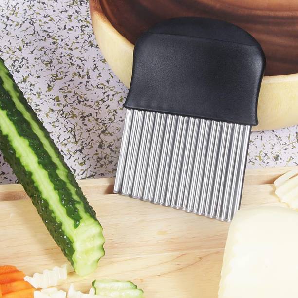 TINSUHG Crinkle Cutter, Stainless Steel Potato Chipper, French Fries Potato Chopper