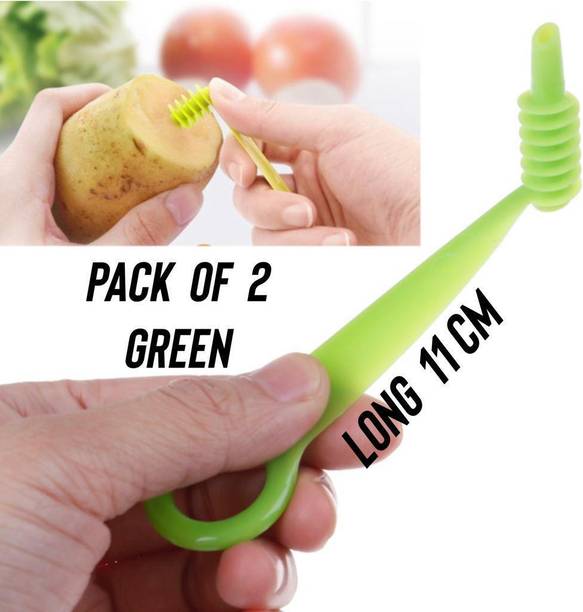 TUPPERWARE vegetables Spiral Knife Carving Tool, Green 11cm Long (Pack of 2) Vegetable & Fruit Slicer