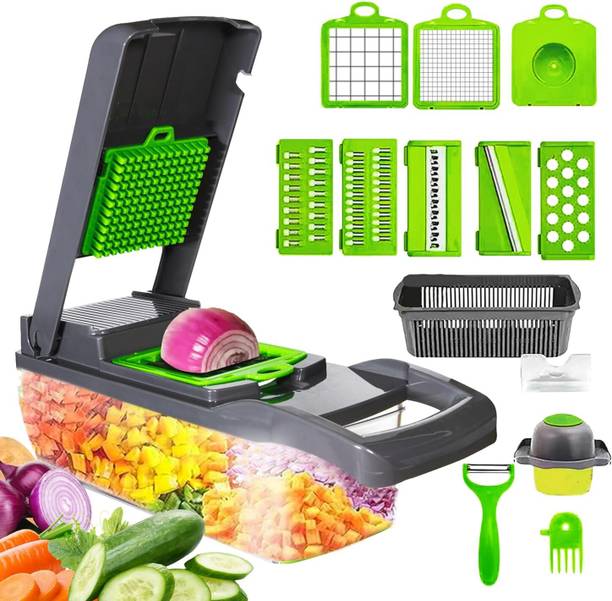 BIYALI Multipurpose Chopper Vegetable & Fruit Cutter Grater Peeler Chipser With 8 Blade Vegetable & Fruit Chopper