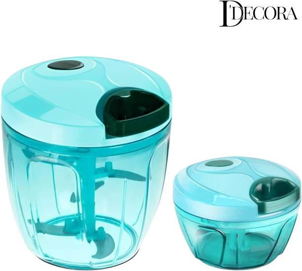 DDecora 450 ML + 1000 ML Chopper combo with Powerful Blade ,New handy Quick (GREEN) सब्जी और फल