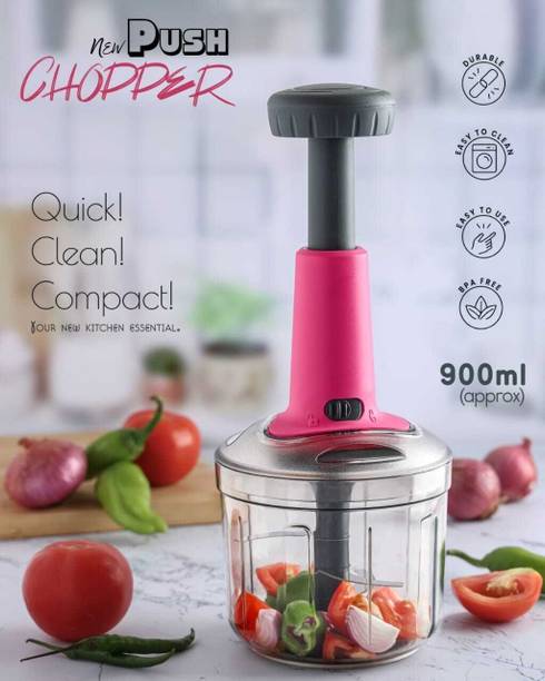 Flyra Powerful Pink 900ml manual Push Vegetable & Fruit Chopper