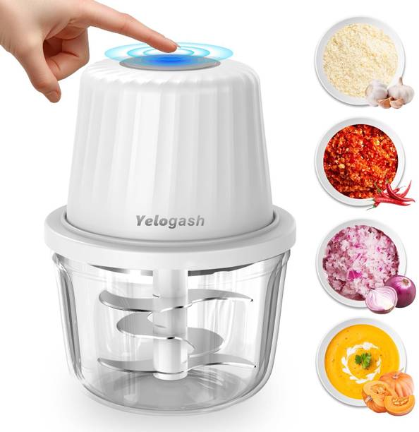 Yelogash 400ML Rechargeable Mini Electric Chopper with Stainless Steel Blades for Kitchen Electric Apple Grater