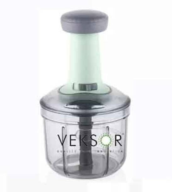 VEKSOR by Veksor Chopper, Push Chopper, Onion Chopper, Vegetable Chopper (4 Blades, Teal, 900ml) Vegetable & Fruit Chopper
