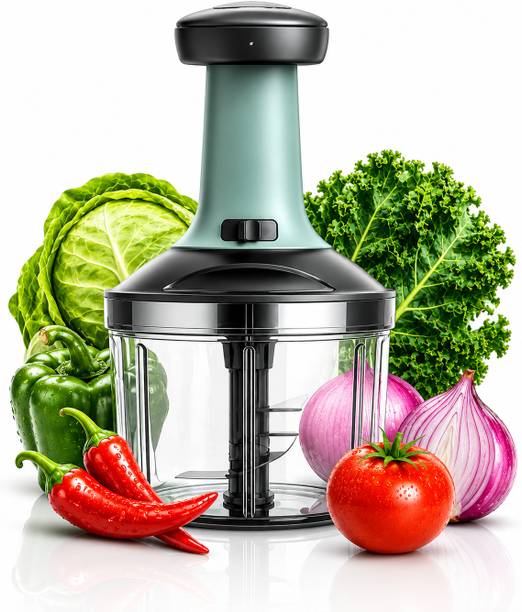 Excellent Manual Hand Press Push Chopper with 4 Blades for Effortless Chopping Vegetables Vegetable & Fruit Chopper