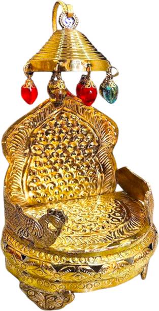 BHAKTI SHRINGAR Singhasan for Lord Krishna Idols, Ladoo Gopal Pooja Chauki Temple Mandir Pooja Brass Pooja Chowki