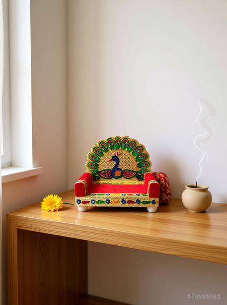 Kicksity 1 To 2 No Laddu Gopal Singhasan Bal Gopal Singhasan Thakurji God Sofa Wooden Wooden Pooja Chowki