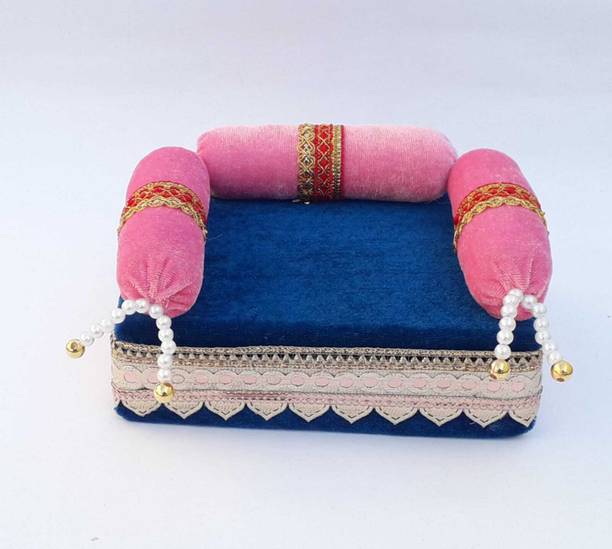 RDH ENTERPRISES Thakur ji Singhasan ,Laddu Gopal ji Soft Velvet Singhasan usable 0 to 3 no Silk All Purpose Chowki