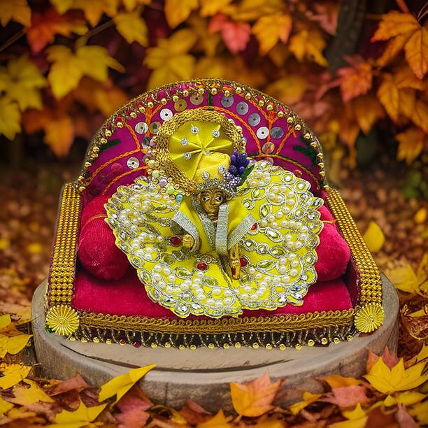 Ecommall Laddu Gopal Singhasan Size 0, 1, 2, 3, 4 No Wooden Khana ji Sinhasan Asan Wooden Pooja Chowki