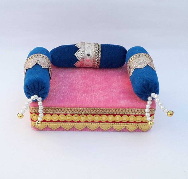 RDH ENTERPRISES Thakur ji Singhasan ,Laddu Gopal ji Soft Velvet Singhasan usable 0 to 3 no Silk All Purpose Chowki
