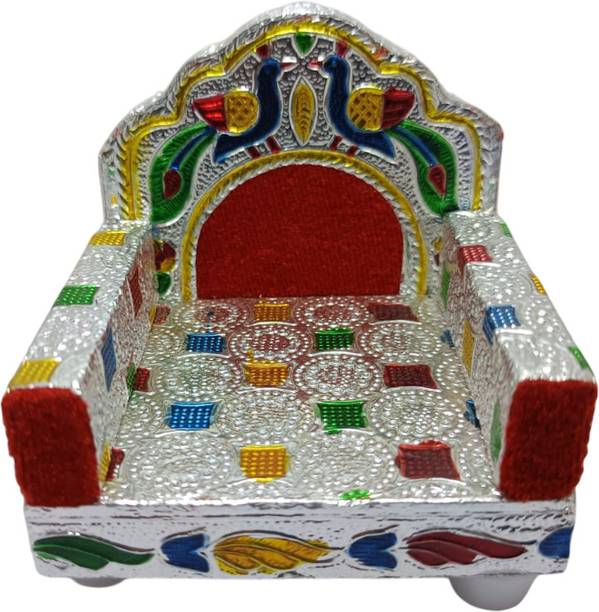 Vrinda Articles Laddu Gopal Singhasan for Pooja Mandir Wooden Krishna Sofa Asan, Home Deocr. Wooden Pooja Chowki