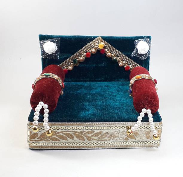 R D Handicraft Thakur ji Singhasan, Laddu Gopal ji Singhasan, Usable 0 to 3 Silk Pooja Chowki Silk All Purpose Chowki