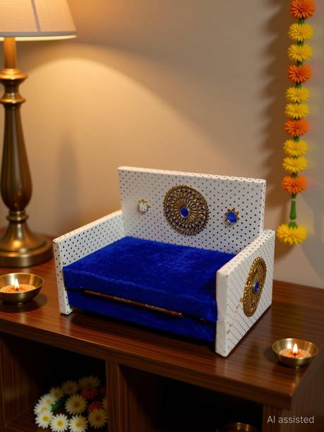 nini nini Kanha ji Laddu Gopal Ji 3 to 4 No idol Sofa cum Bed cum singhasan Wooden All Purpose Chowki