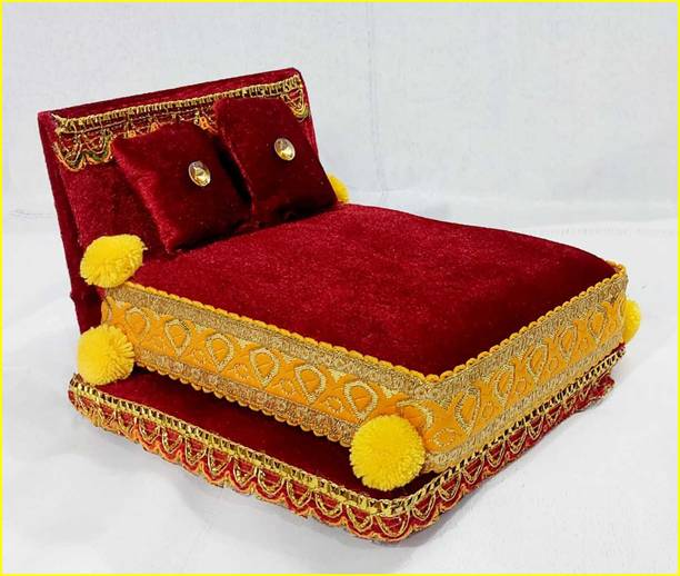 R D Handicraft Thakur ji Singhasan, Laddu Gopal ji Singhasan with Blanket Silk All Purpose Chowki