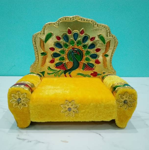 Vrindavan E Store Singhasan Kanha Ji 0 to 1 Nylon, Wooden All Purpose Chowki