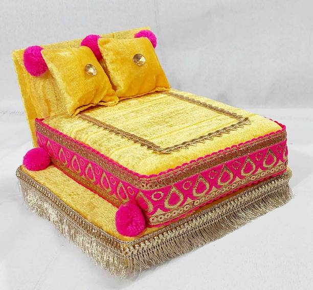 R D Handicraft Thakur ji Singhasan, Laddu Gopal ji Singhasan with Blanket Silk All Purpose Chowki