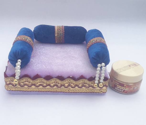 RDH ENTERPRISES RDH Thakur ji, Laddu Gopal ji Singhasan & Divya Abhyang Powder usable 0 to 4 no Silk All Purpose Chowki