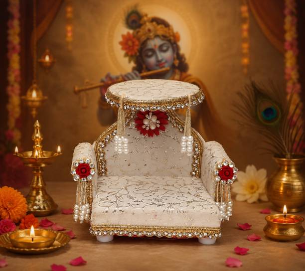 RDH ENTERPRISES Stylish Thakur ji Singhasan , Laddu Gopal ji Singhasan usable 0 to 3 no Wooden All Purpose Chowki