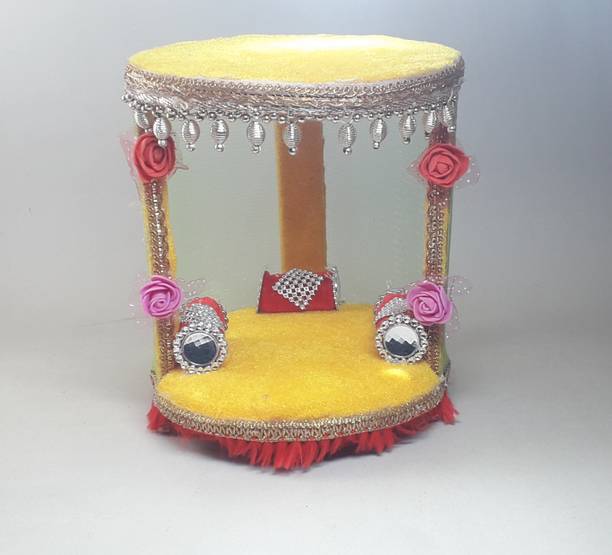 RDH ENTERPRISES RDH ENTERPRISES Thakur ji Singhasan ,Laddu Gopal ji Singhasan usable 0 to 3 no Wooden All Purpose Chowki