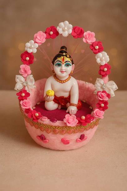 Shyam Diwane laddu gopal ji SPECIAL carry basket (size 0 to 2) Brass All Purpose Chowki