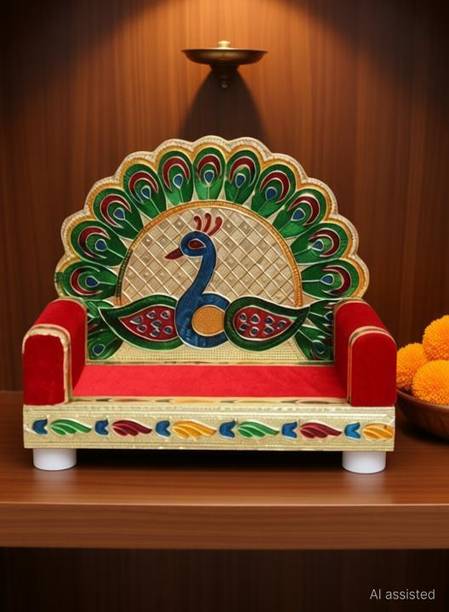 Spiritualnet singhasan for laddu gopal size 2 no Wooden Pooja Chowki
