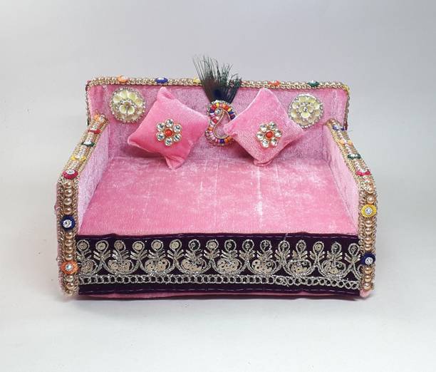 RDH ENTERPRISES RDH Thakur ji Singhasan ,Laddu Gopal ji Singhasan usable 0 to 3 no Silk All Purpose Chowki