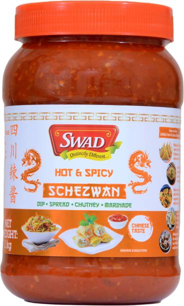SWAD Hot & Spicy Schezwan 1kg | Dip | Spread | Chutney | Marinate Chutney Paste