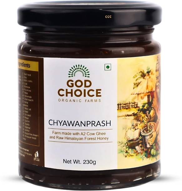 God Choice Organic Farms Ayurvedic Chyawanprash-230g Only Desi Amla Used,Jaggery Based,No Processed Sugar