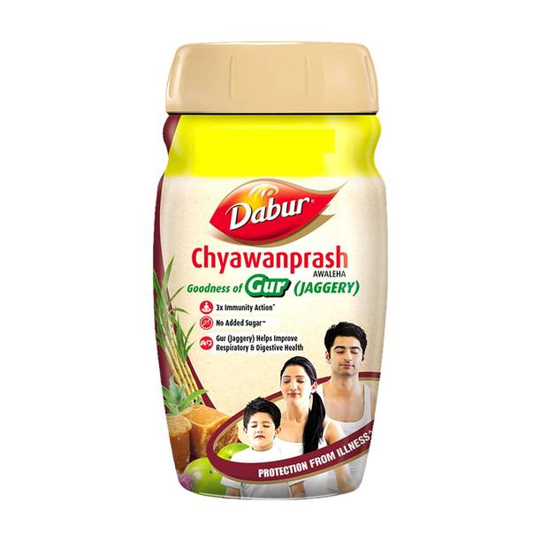 Dabur Chyawanprash Awaleha Gur/Jaggery - 900g | 3X Immunity Action | No added Sugar