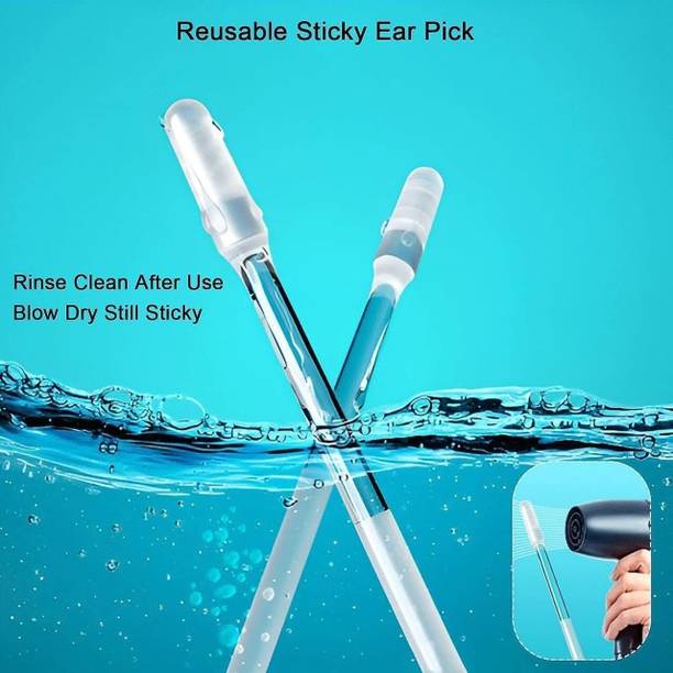 crownsmill Reusable Sticky Earwax Removal Kit, Earwax Remover Soft Silicone ear Reusable Sticky Ear Cleaner