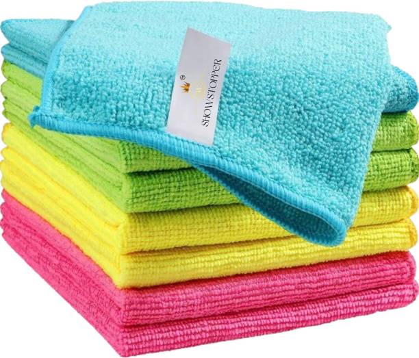 SHOWSTOPPER 4 Color Assorted 250 GSM (30x30) Super Soft Premium Streak Free Washable Dry Microfiber Cleaning Cloth