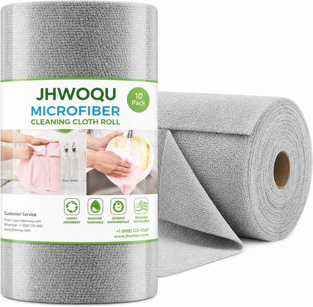 JHWOQU Microfiber Cleaning Cloth Roll Reusable Washable Super Absorbent Kitchen Car Wet and Dry Microfiber, Sponge Cleaning Cloth