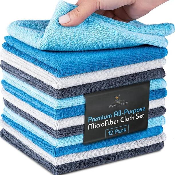 SHOWSTOPPER Large 13" x13” Highly Absorbent Microfiber Towels Cleaning Rags Dry Microfiber Cleaning Cloth
