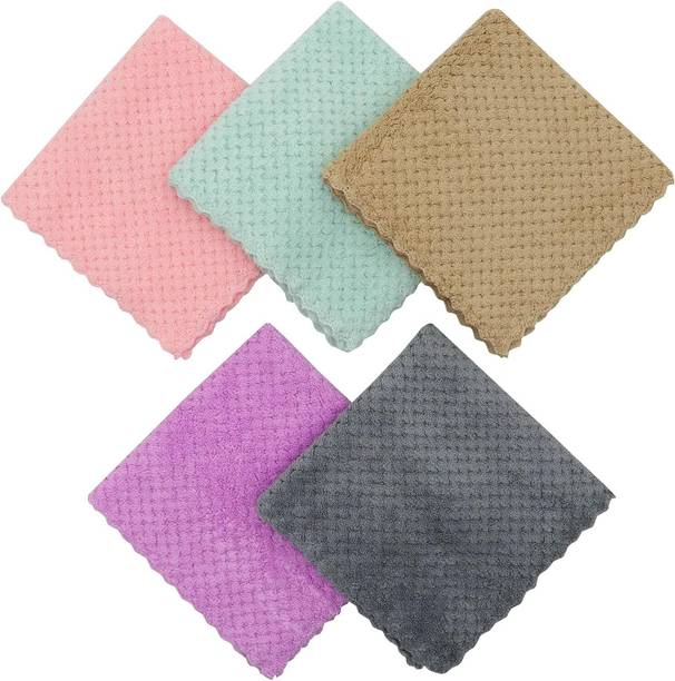 A1 Gadgets Water Absorbent Thickened Solid Color Microfiber Cleaning Cloth for Kitchen Wet and Dry Microfiber Cleaning Cloth