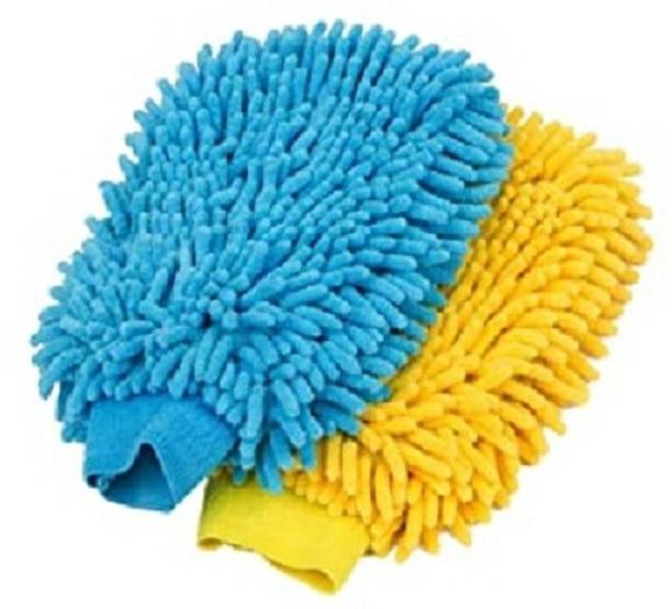 Zordik Microfibre Wash and Dust Mitt Scratch-Less & Reusable Car Cleaning Gloves Wet and Dry Glove Set